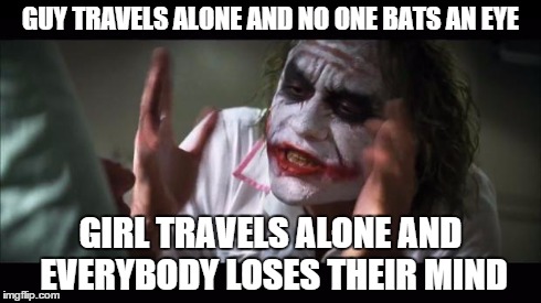 girl travels alone